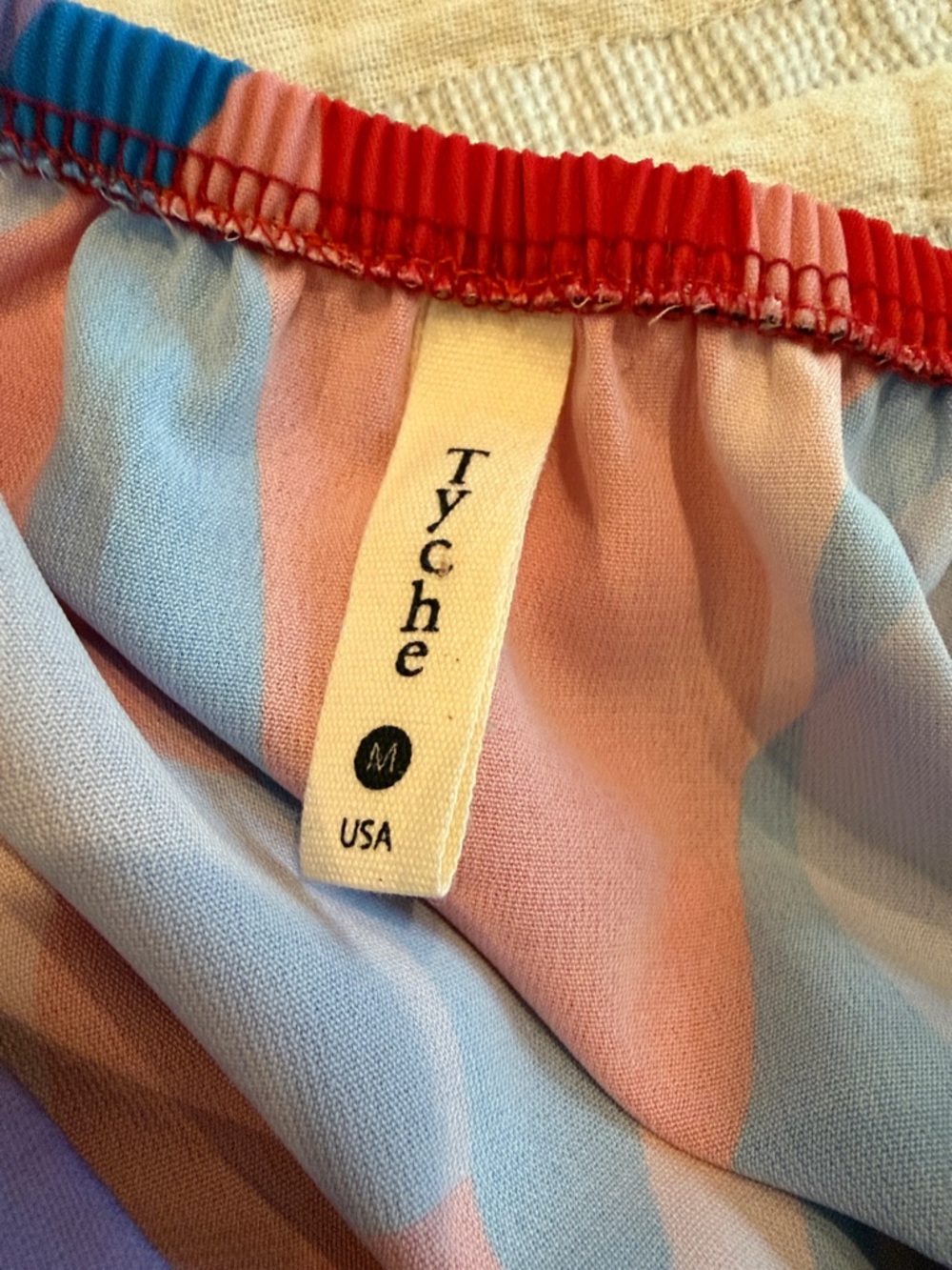 Tyche Abstract Print Halter Romper Size M Blue Red Pink - Picture 2 of 4